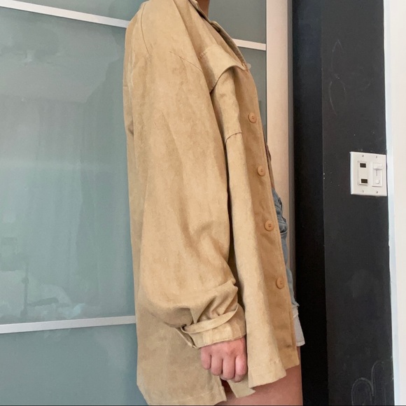 Suede button down jacket - Picture 7 of 9